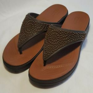 CROCS Monterey Diamante Wedge Flip